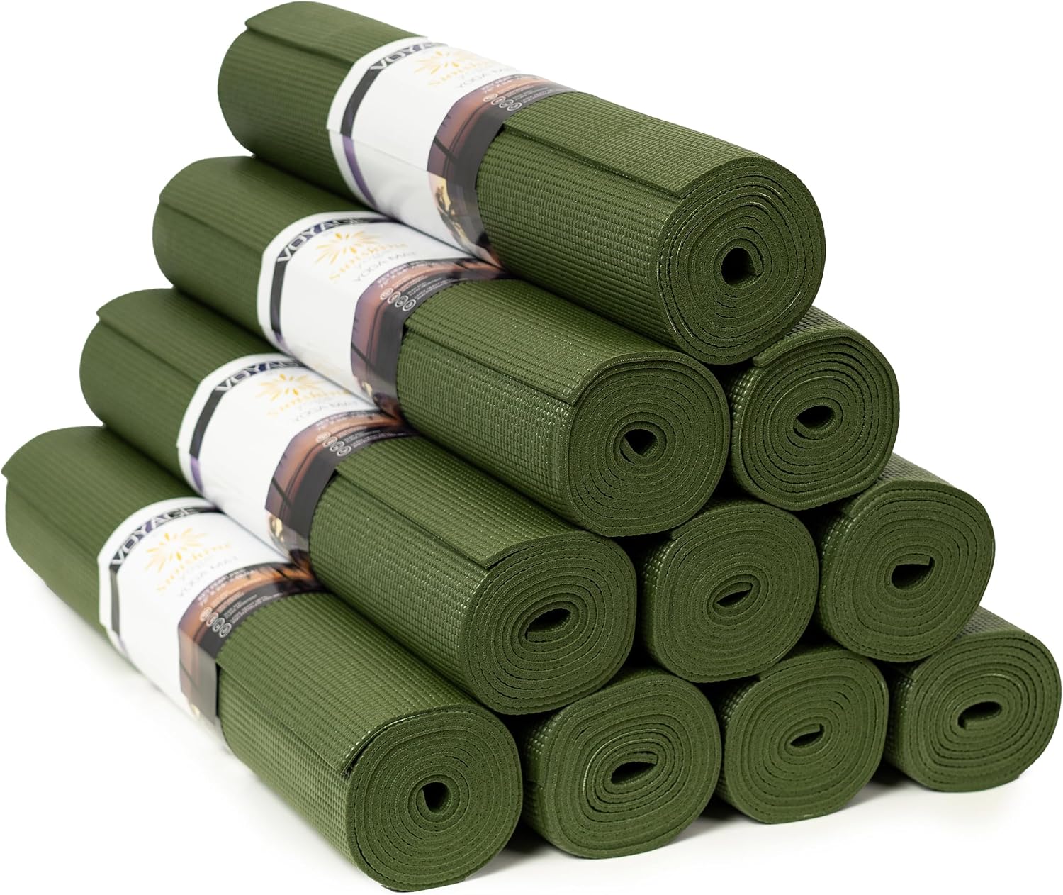 Voyage 5mm Studio Yoga Mats, 10 Pack, 72x24in
